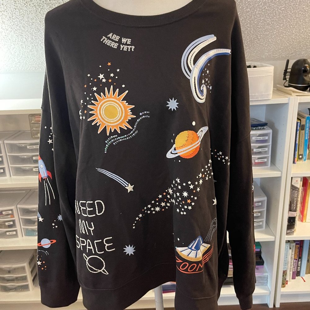 H&M Sweatshirt with Space Theme - XL